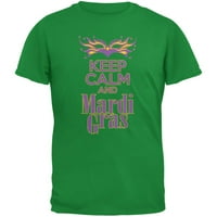Mardi Gras Držite mirnu irska zelena majica za odrasle - srednja