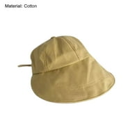 Sunčani šešir natrag Bowknot Big Brim okrugli gornji podesivi prozračni anti-UV pamuk solid kašika za plažu