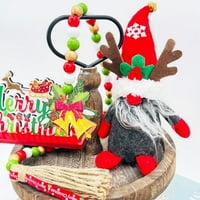 Božićni drveni perla sa tasselima bivola, ukrašen ukrasnim božićnim drvvom, drvenim perlinskim vijencima