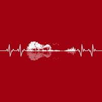 Moje srce otkucava za muziku i prirodu Muške Crvene Heather Grafički tee - Dizajn od strane ljudi m
