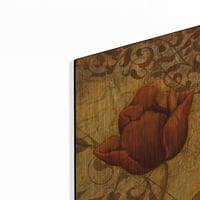 Luxe Metal Art 'Crveni tulip dva' Viv Eisner, Metalna zida Art, 12 x36