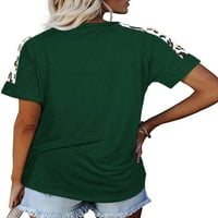 Voguele majica za ženska majica posade Leopard Print Tee Beach Ljetni vrhovi Ležerne pulover Black XL