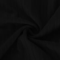 Smihono Clearance Summer Modne košulje za ženske bluze s dugim rukavima V-izrez Pulover Čvrsto križ Tanke vrhove Klasična udobna majica Trendna odjeća za žene crna 12