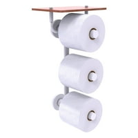 PRESTIGE Skyline kolekcija kolekcija za toaletni papir sa drvenom policom - neljubacni mesing