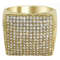 Mega Icey Gold CZ Micro Pave Bling Bling Ring