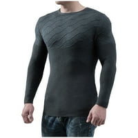 Stalni muški džemperi Muški tanki okrugli vrat pulover Duks casual ležerne košulje za dno tamno siva 2xl