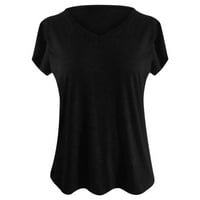 Ženska sitna vrhova Petal modna majica kratkih rukava Elegantne seksi V-izrez Osnovne ljetne majice za žene