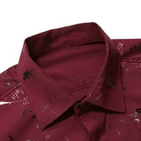 Ležerni vrhovi za muškarce Soft košulja Business Business Cvjetni ispis Majica kratkih rukava Retro
