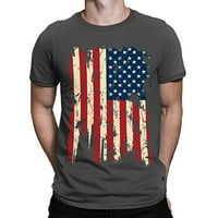 Muške Thirts Retro Ležerne prilike kratkih rukava Majica Majica O-izrez Američka nezavisnost Dan Ispiši