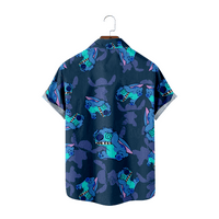 Bangyanf Ljetna crtana majica, Lilo i Stitch 3D tiskana košulja, kratki rukav sa rever, veliki, za plažu