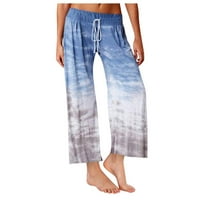 Yubatuo hlače za ženske casual labav gradijent Tie-dye Ispisano joga sportske duge PNATS široke pantalone za noge ženske hlače
