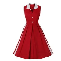 Haljine 1950 za žene Vintage, šuplje bez rukava haljina srednje dužine, formalno rastezanje vitka visoka