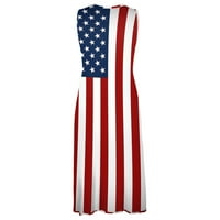 Mini haljine za ženske džep bez rukava bez rukava, ležerna cvjetna štampa od plaže Long Maxi labava