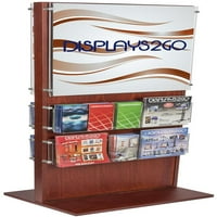 DisplayS2GO DSAP20PKRM Podna stajaća literatura Kiosk, dvostruka, 22x28, brošure, mahagoni