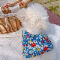Jezici suknje za kućne ljubimce - tisak cvijeta - svijetla boja - ljetni mali pas princeza Cosplay kostim - vanjski