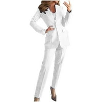 YievOt žene tri bluže bez rukava bez rukava dugih rukava dugačke pantalone odijelo set solidne boje casual odijelo