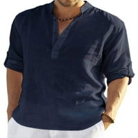 Muška pamučna posteljina na plaži na plaži Ležerne prilike Labave ljetna majica Solid bluza