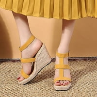 KPOPLK sandale za žene, ženska platforma klinovi sandale otvorene nožne sandale gležnjače visoke pete
