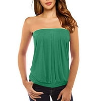 Žene majice Zelene žene Čvrsti povremeni omotani grudi bez rukava bez rukava m
