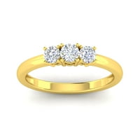 1 2CTW dijamant tri kamena obljetni prsten u 10K žutom zlatu