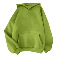 TUPHREGYOW ženska vreća za čišćenje puloverskog čišćenja čvrsto trendi modni casual sa džepovima Pulover s kapuljačom Slouchy dugih rukava meke dukseve zelena l