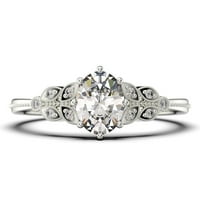 Prekrasan Boho & Hipie 2. Carat ovalni rez Vintage Look Diaissanitni zaručnički set, vjenčani prsten