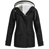 Labakihah zimski kaputi za žene Žene Čvrsto zadebljanje jakna na otvorenom plus veličine kapuljača za kapuljače zimske jakne za muškarce crne boje