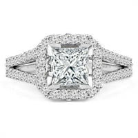 Veličanstvo dijamanti MD190571-5. 2. CTW Princess Diamond Split Shank blistav zaručnički prsten u 14k