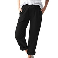 SIMPLMASYGENI Ženske duge hlače hlače hlače Plus veličine Žene Ležerne prilike čvrstih boja Elastični struk udobne ravne hlače