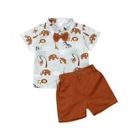 Dječje dječje dječje dječake s kratkim rukavima s majicom Swlica Shorts odijela 2T 3T 4T 5T 6T odjeća