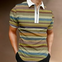 Polo majice za muškarce proljeće i ljetni modni labavi rever sa zatvaračem 3D digitalni tisak kratkih