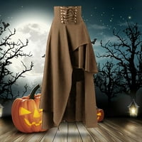 Knqrhpse suknje za žene Steampunk Gothic Odjeća Vintage pamučne crne čipke suknje midi suknja