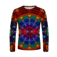 Leesechin Muška majica Uniznoj dnevnoj odjeći 3D gradijent ispisa Boja Vertigo grafički otisci Geometrija