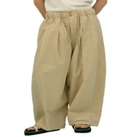 Žene prevelike teretne hlače izvlačenja vrećama s malo struka Labavi široki nogovi hipi joggers pantalone