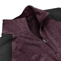 Muške polovne majice s dugim rukavima četvrt-zip ležerne slim fit mock vrat osnovni dizajnirani pamučni