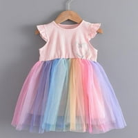 Dizajljiva dječja djevojačka haljina za djevojčice, ljetna novorođenčad kreativni dugini u boji spajaju