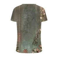 Košulje za žene Ženske modne Three četvrtine rukava Okrugli vrat Ležerne prilike ispisane majice