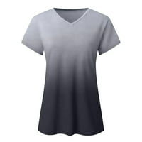 Ženski pulover V-izreženi kratki rukav na vrhu labave ležerne bluze za majice XL