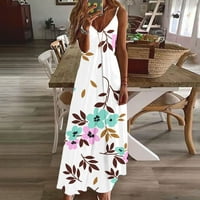 Prednjeg swwalk-a Swing Haljine pola rukava Midi haljina cvjetna tiskanja ljeto plaža Sundress Holiday