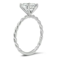 Mauricijus - Moissite Pear laboratorijski dijamantni zaručni prsten sa koničnim bočnim kamenjem