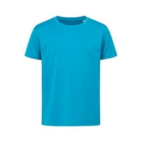 Tklpehg muške košulje s dugim rukavima Ležerne u trendu Ležerni okrugli vrat Pulover električne valove 3D ispisana majica bluza bijela l