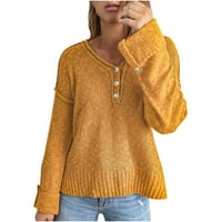Flowy vrhovi za ženske majice za kafu Ispiši labavi okrugli vrat dugih rukava majica prozračna pulover
