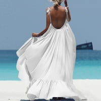 Yuwull sunčane haljine za žene plus veličina haljina casual tiskane majice haljine labavi kratki rukav Boho haljina na plaži Crew Neck Wedding Guest haljina za zabavu