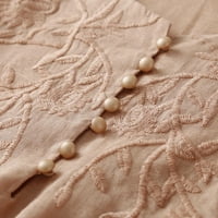Dyfzdhu ljetne haljine za žene labave kratki rukav čvrsta boja okrugla vrata Srednja duljina džepna