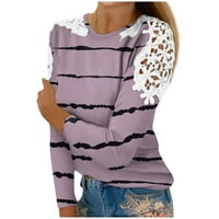 Baycosin Ljetne bluze za žene Solid V tipka za vrat Pamučni mješavina majica kratkih rukava