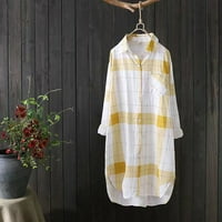 Loyisvidion Womans Majice Čišćenje Žene Modna labava pamučna bluza od tiskane V-izrez majica bez rukava