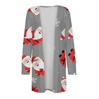 Žene tunike za nošenje sa klirensom na tajinu Dugi rukav Tees Božićni cvjetni print okrugli vrat majica