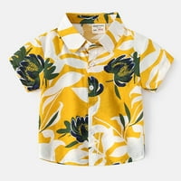 Yanhoo Muške ljetne havajske havajske majice rever s kratkim rukavima prema dolje vrhovi grafički ispis