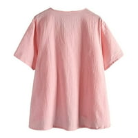 Qwertyu tuničke vrhove za žene labave fit dressy cvjetni lakat rukav ženski košulje ili bluze pola rukava
