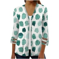 INLEIFE Ljetne majice Plus size Žene Ležerne prilike Learove Comfy Leopard Stripe s kratkim rukavima